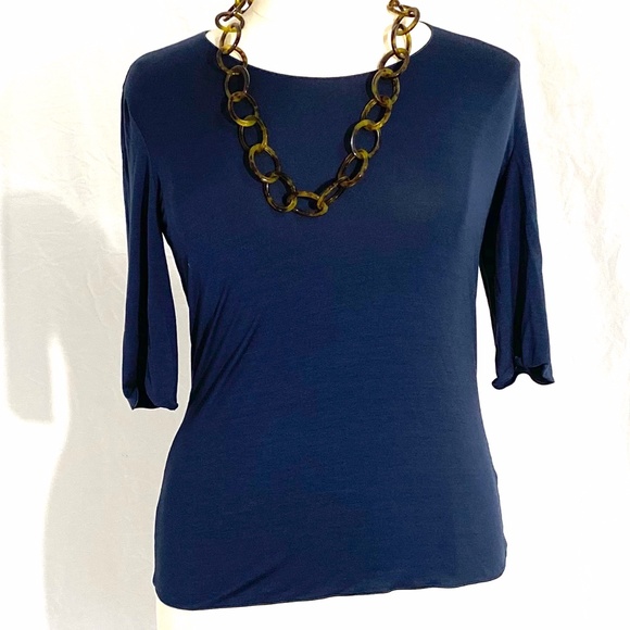 Armani Collezioni Tops - Armani Collezioni Navy Blouse 14 EUC